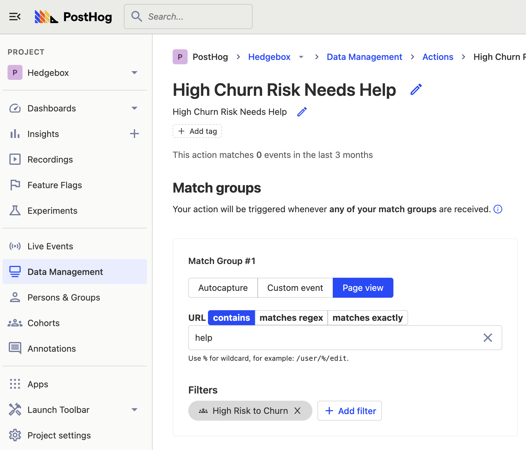 Churn risk action